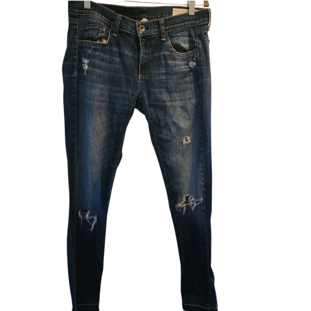 Rag & Bone Distressed Dre Skinny Jeans Size 28